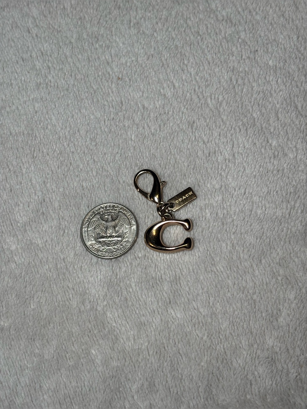 Coach Silver 'C' Logo Charm Keychain - Picture 3 of 3